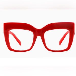 Oversized cat eye frames - red
